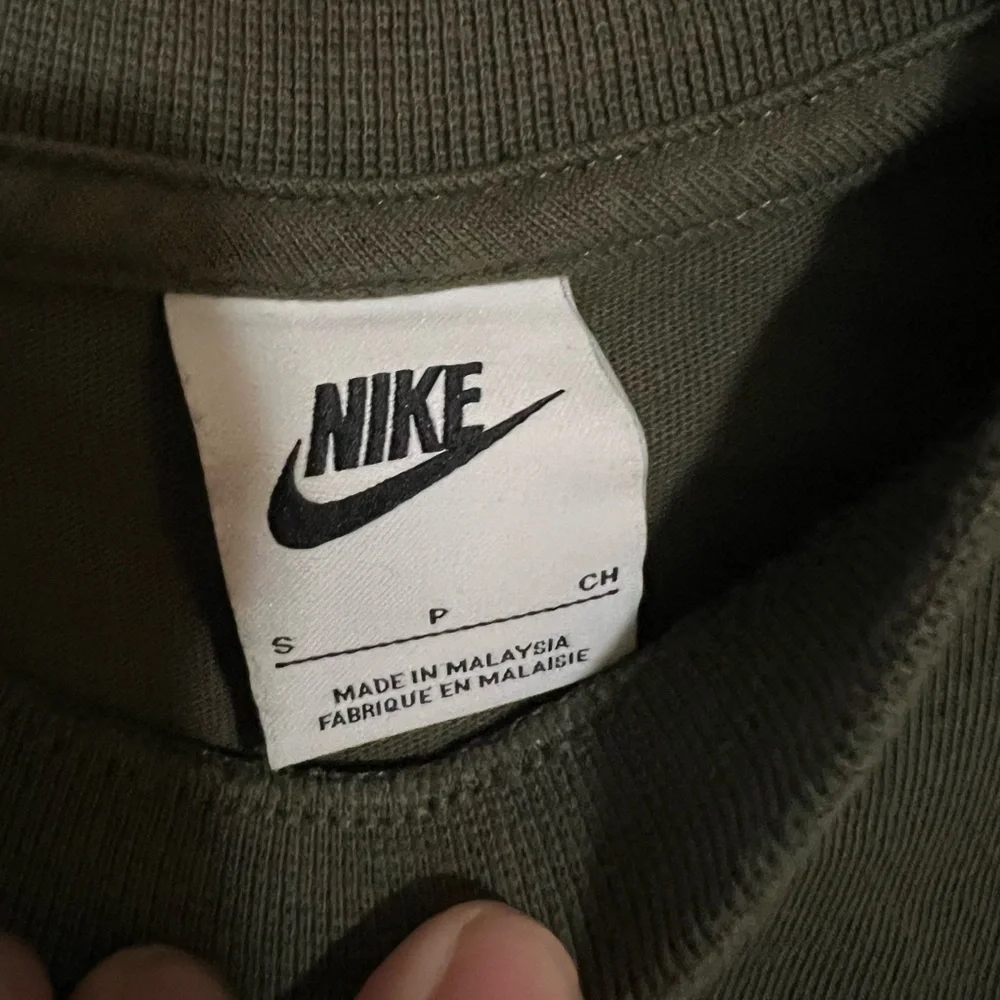 NIKE Sportswear Classic T Shirt Dress with Pockets Army Green White Girl's Sz S‎